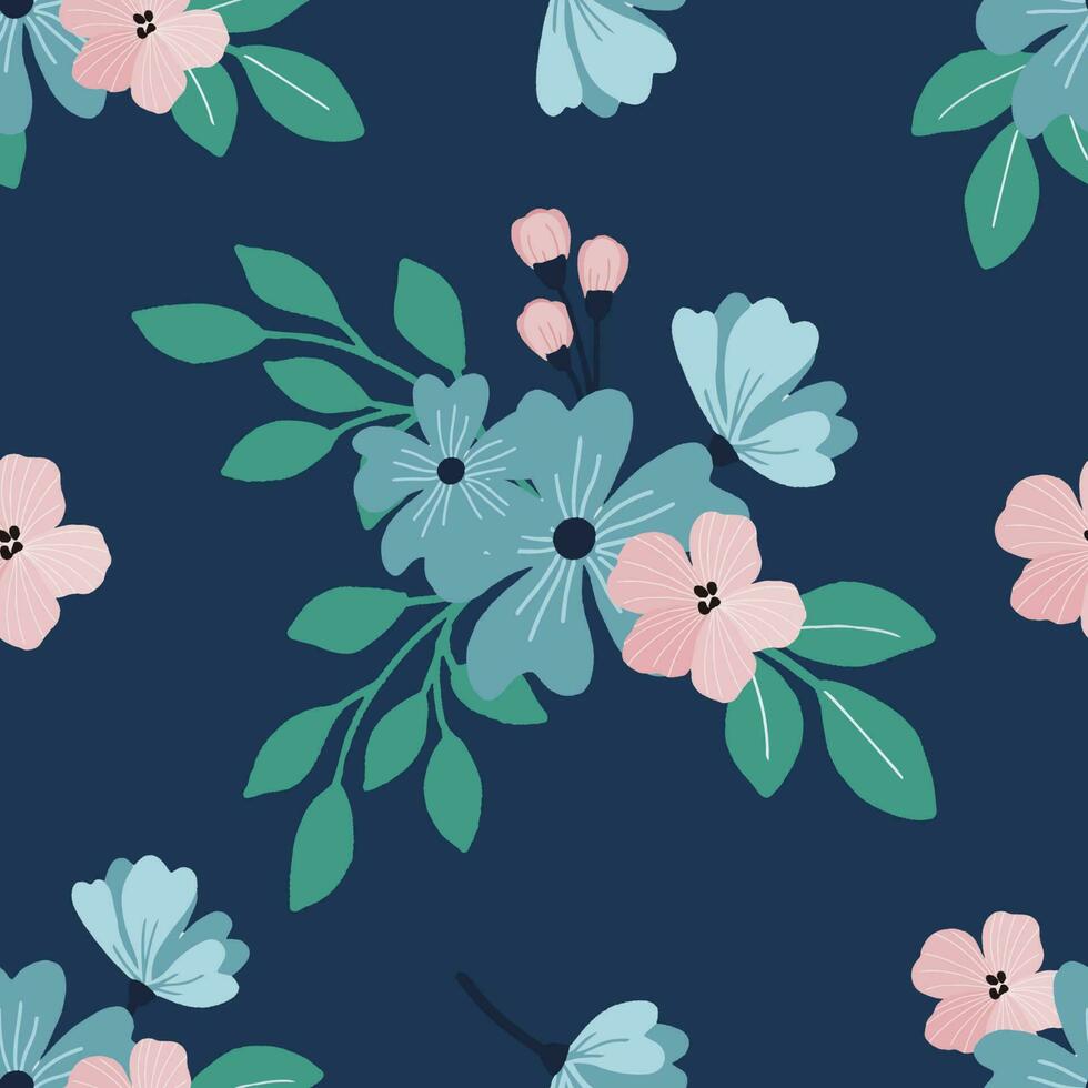 Seamless Flower backgrounds. Hand drawn various shapes and Flower objects. Can be used for printing needs and other digital needs. Contemporary modern trendy vector illustrations.
