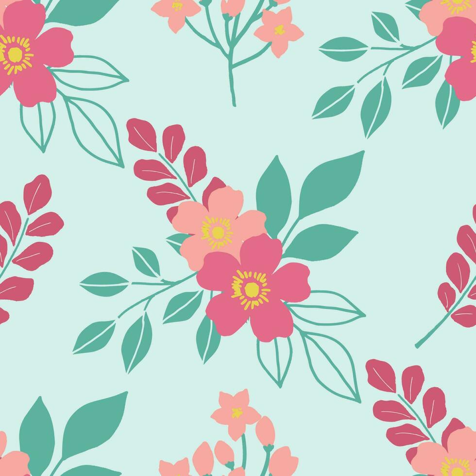 Trendy seamless patterns. Cool abstract and floral design. For fashion fabrics, kids clothes, home decor, quilting, T-shirts, cards and templates, scrapbook and other digital needs vector