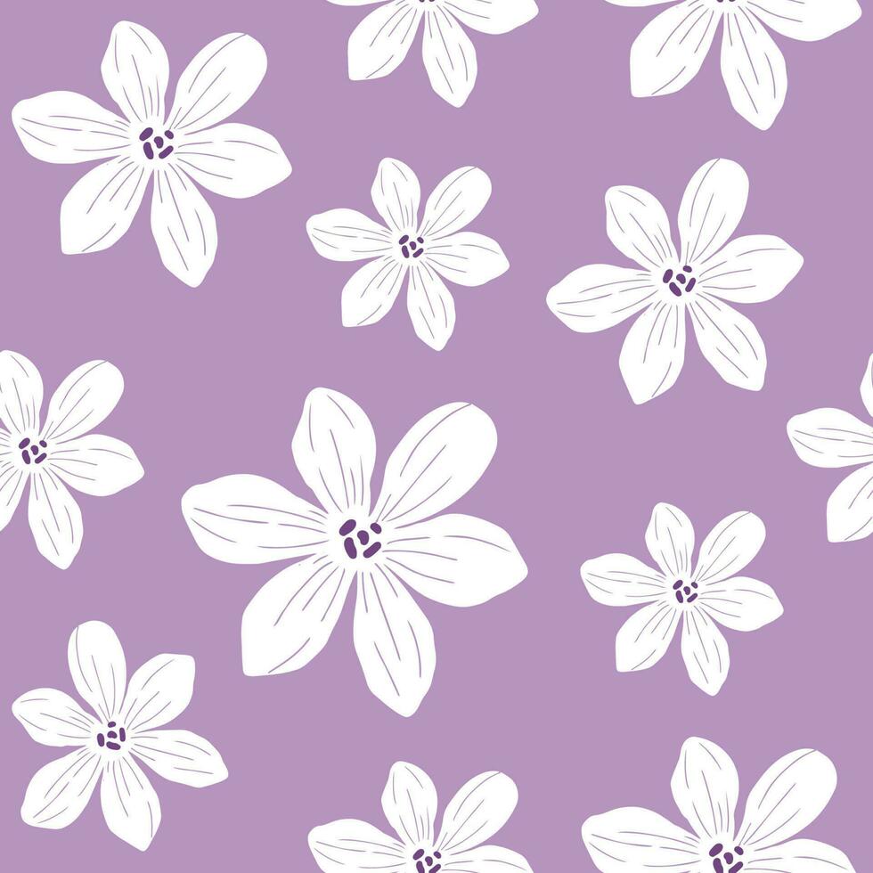 Trendy Purple Flower seamless patterns. Cool abstract and floral design. For fashion fabrics, kids clothes, home decor, quilting, T-shirts, cards and templates, scrapbook and other digital needs vector