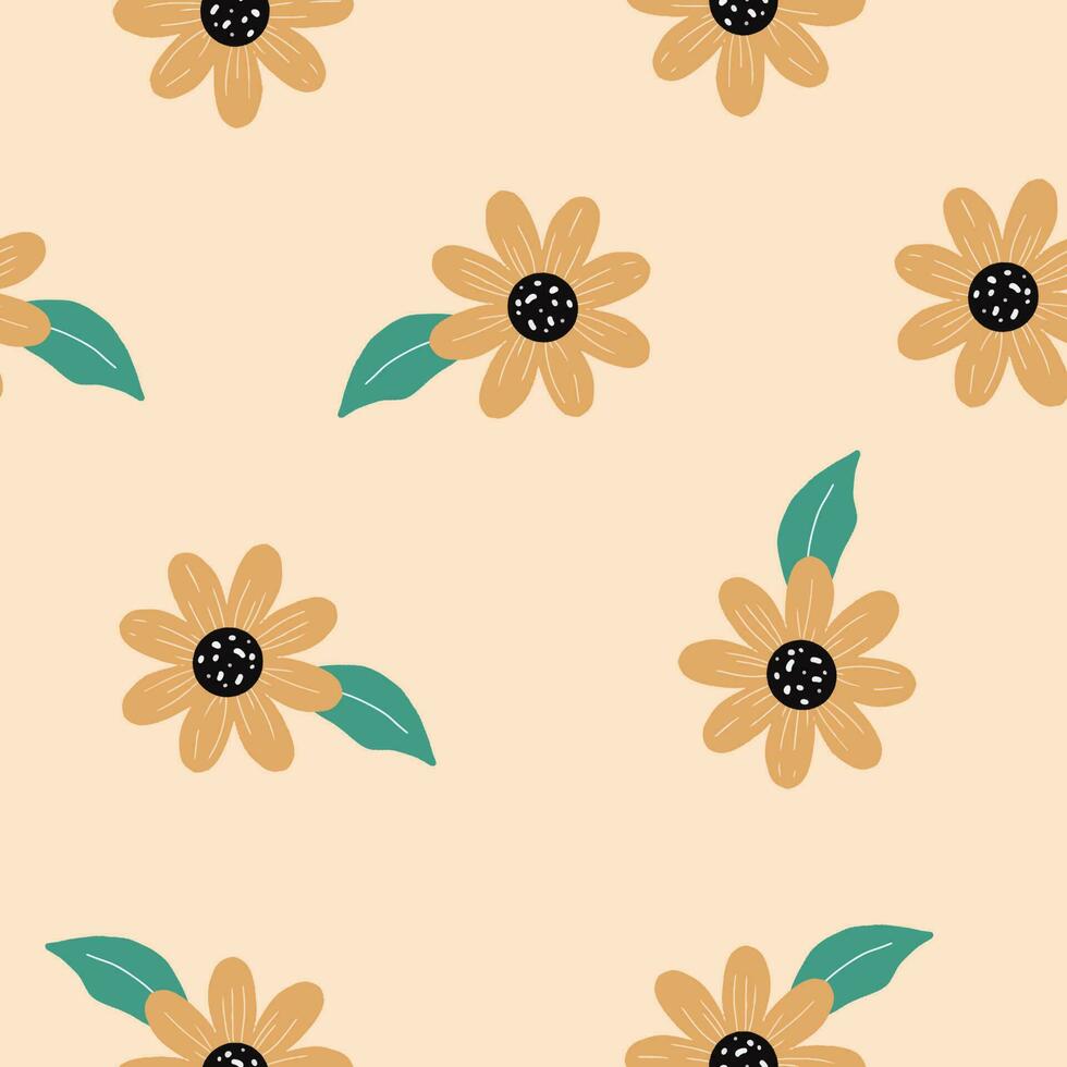 sin costura naranja flor antecedentes. mano dibujado varios formas y flor objetos. lata ser usado para impresión necesidades y otro digital necesidades. contemporáneo moderno de moda vector ilustraciones.