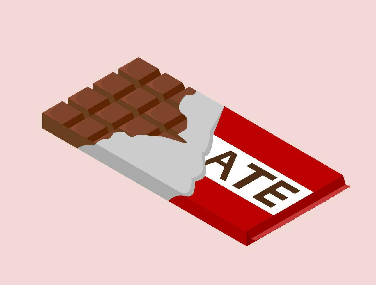 chocolate bars isometric Vector illustration. Chocolate. Pieces, shavings, cocoa fruit. Dark, Milk and Pink Strawberry Chocolates For Valentine's day and White Day. Ingredient for Sweet Dessert