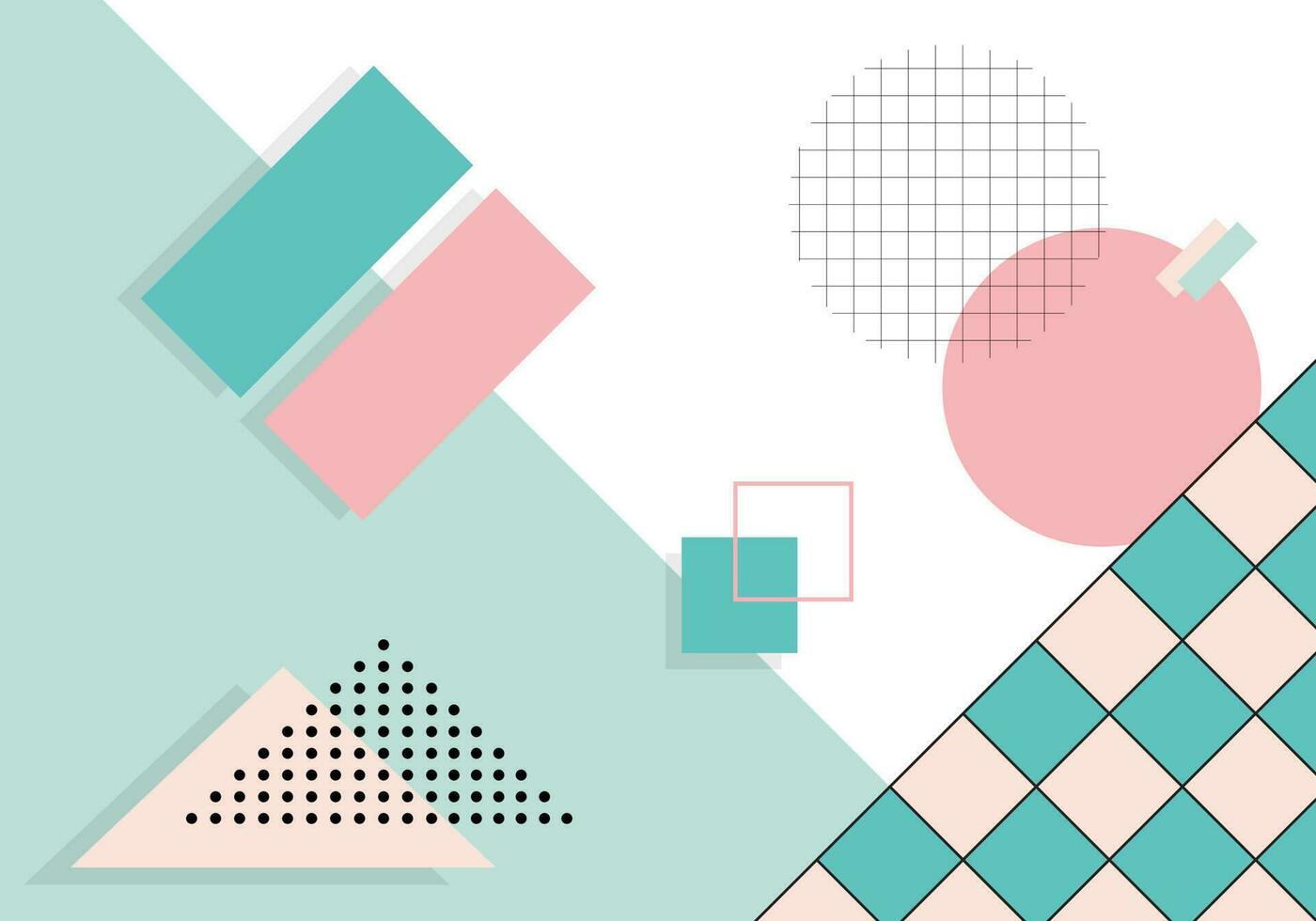 Colorful geometric background template banner and Memphis Design with Modern unique shape vector