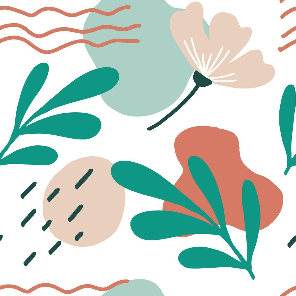 Trendy seamless patterns. Cool abstract and floral design. For fashion fabrics, kids clothes, home decor, quilting, T-shirts, cards and templates, scrapbook and other digital needs vector