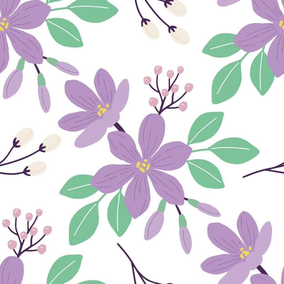 Trendy Purple Flower seamless patterns. Cool abstract and floral design. For fashion fabrics, kids clothes, home decor, quilting, T-shirts, cards and templates, scrapbook and other digital needs vector