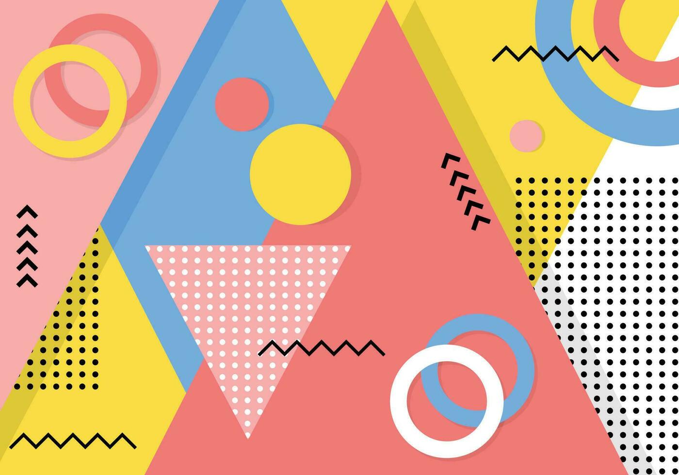 Colorful geometric background template banner and Memphis Design with Modern unique shape vector