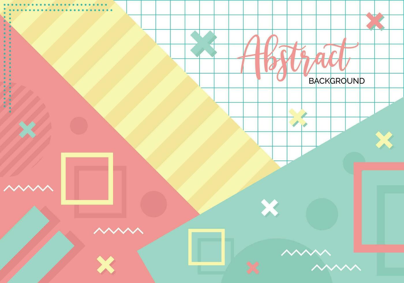 Colorful geometric background template banner and Memphis Design with Modern unique shape vector