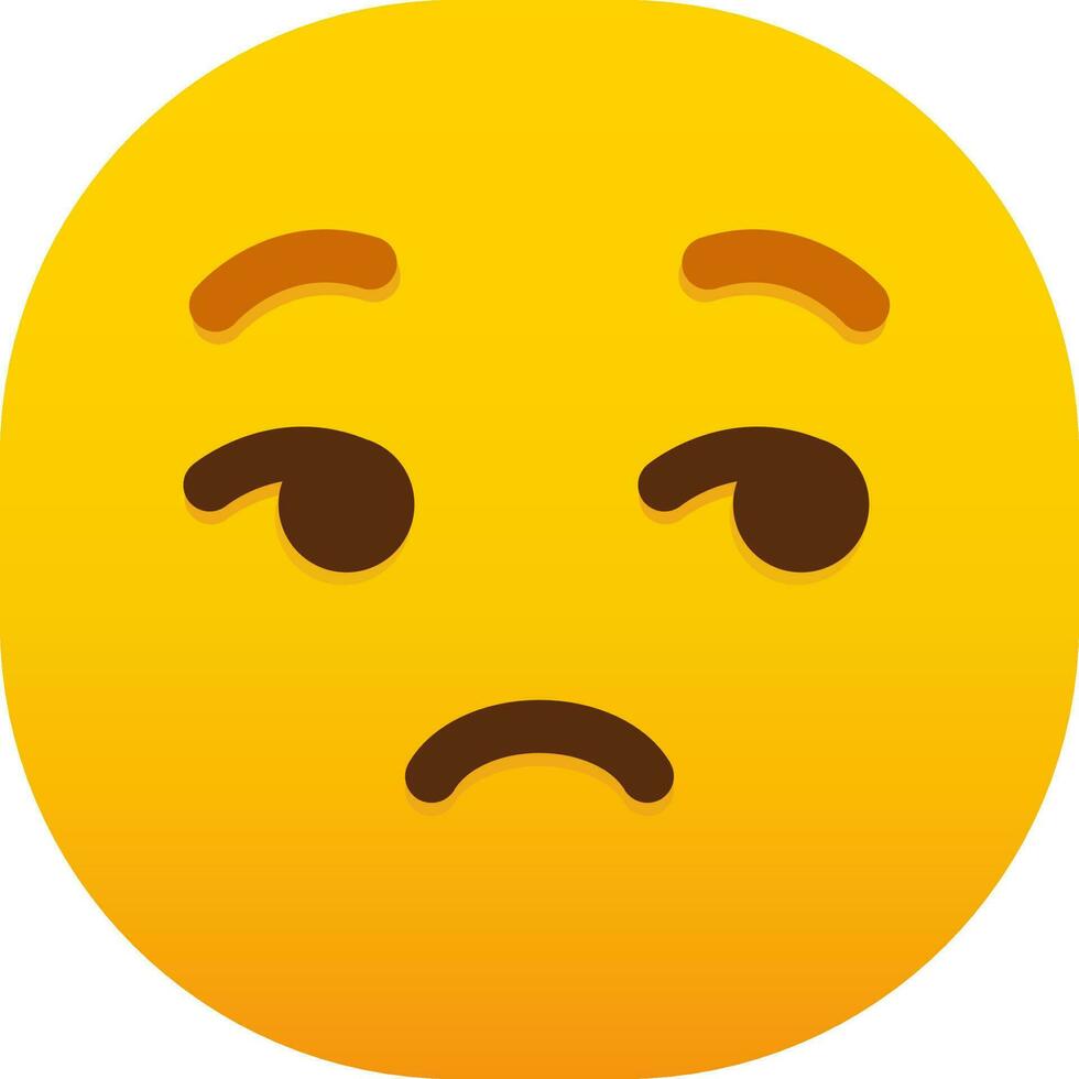 unamused emoticon face vector