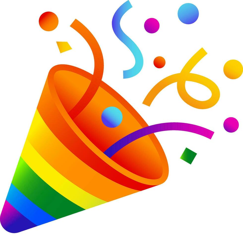 party popper emoticon face vector
