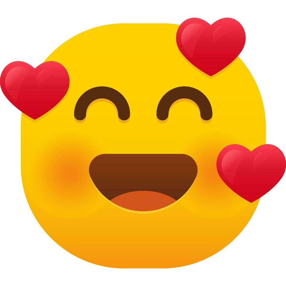 smiling face with hearts emoticon face vector 23899164 Vector Art at