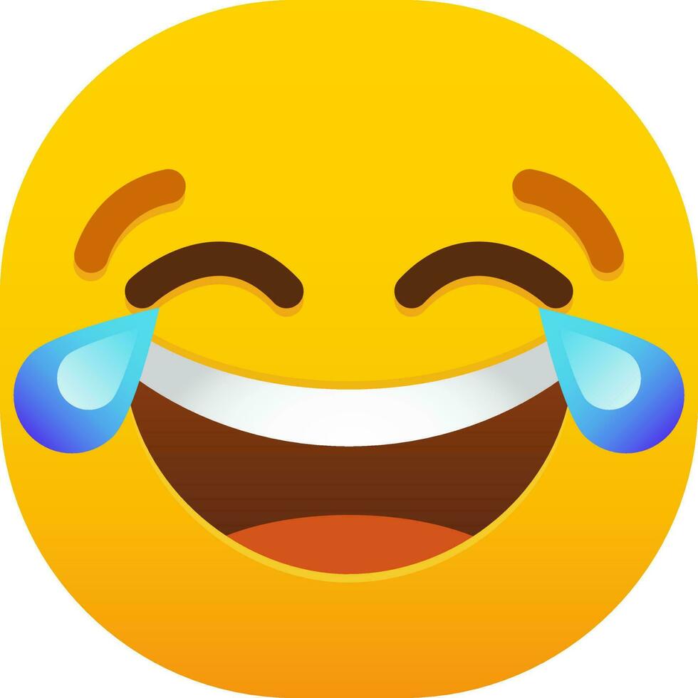 tears of joy emoticon face vector