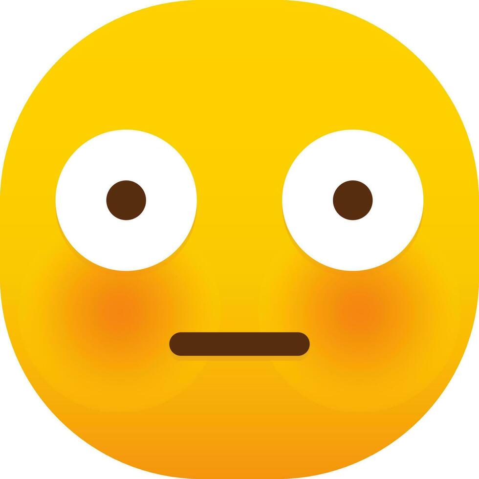 flushed emoticon face vector