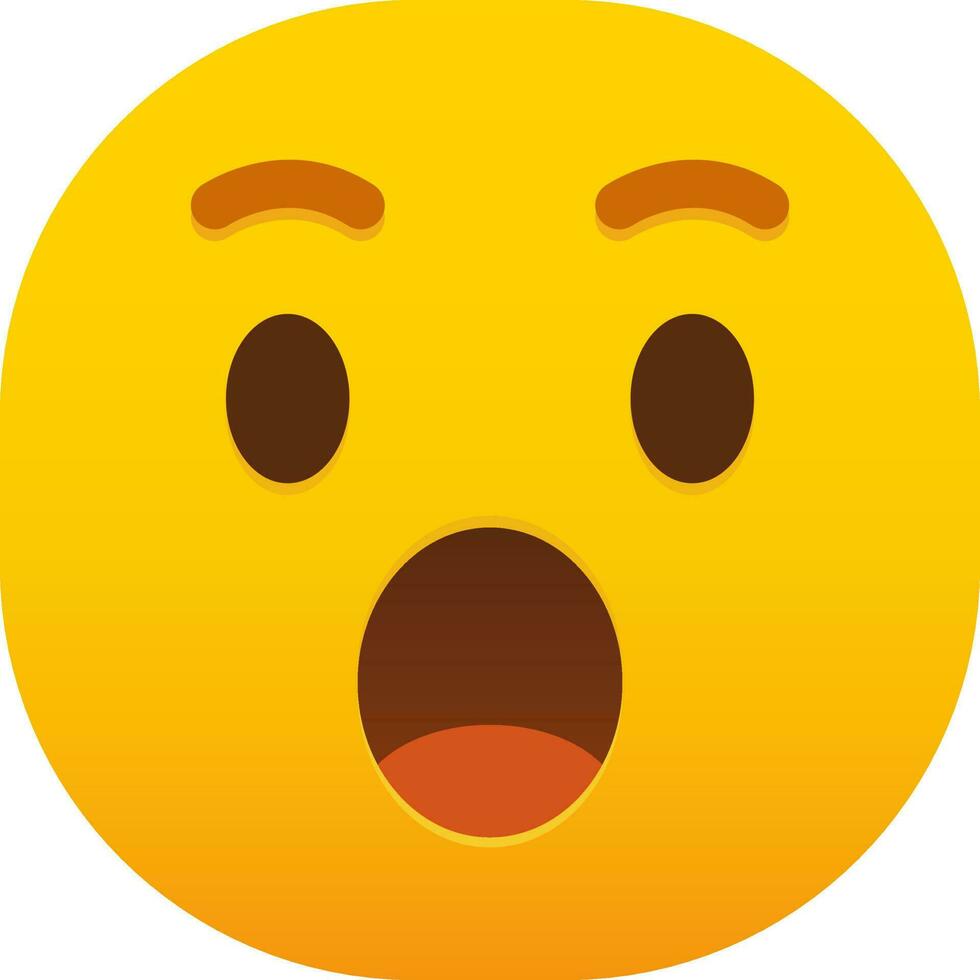 wow shock surprise emoticon face vector