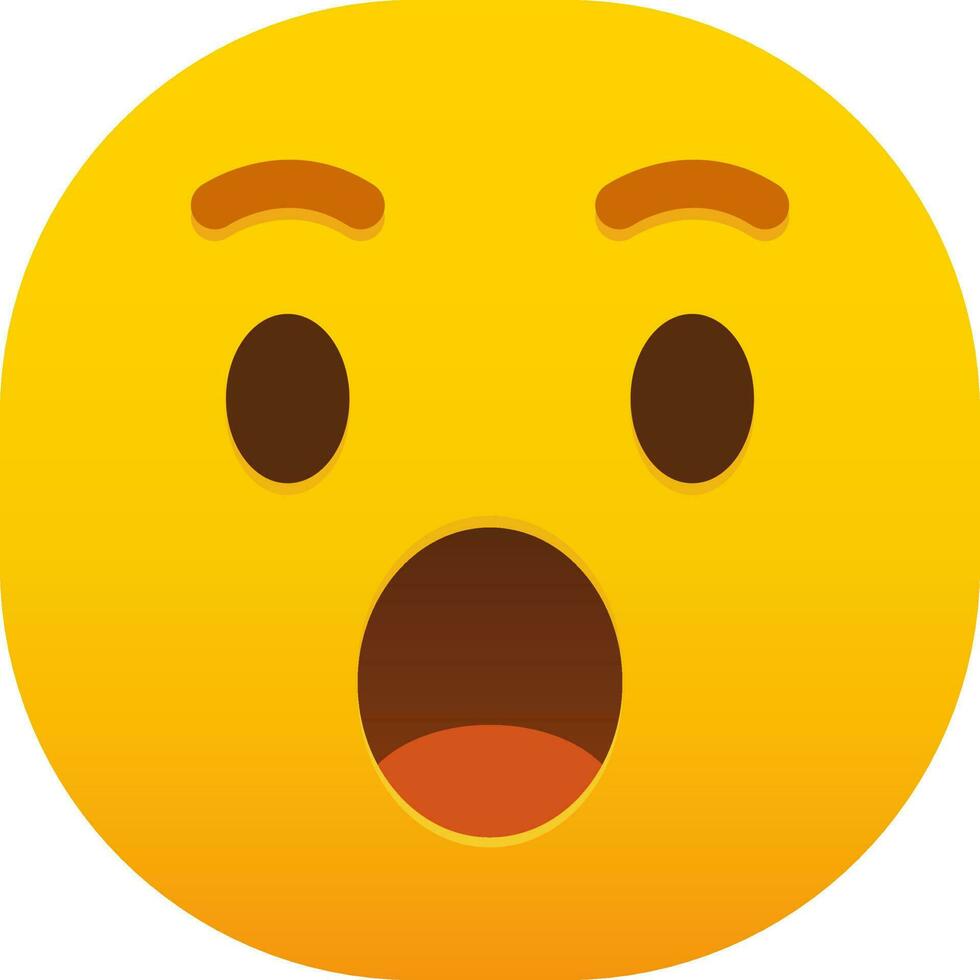 wow shock surprise emoticon face vector