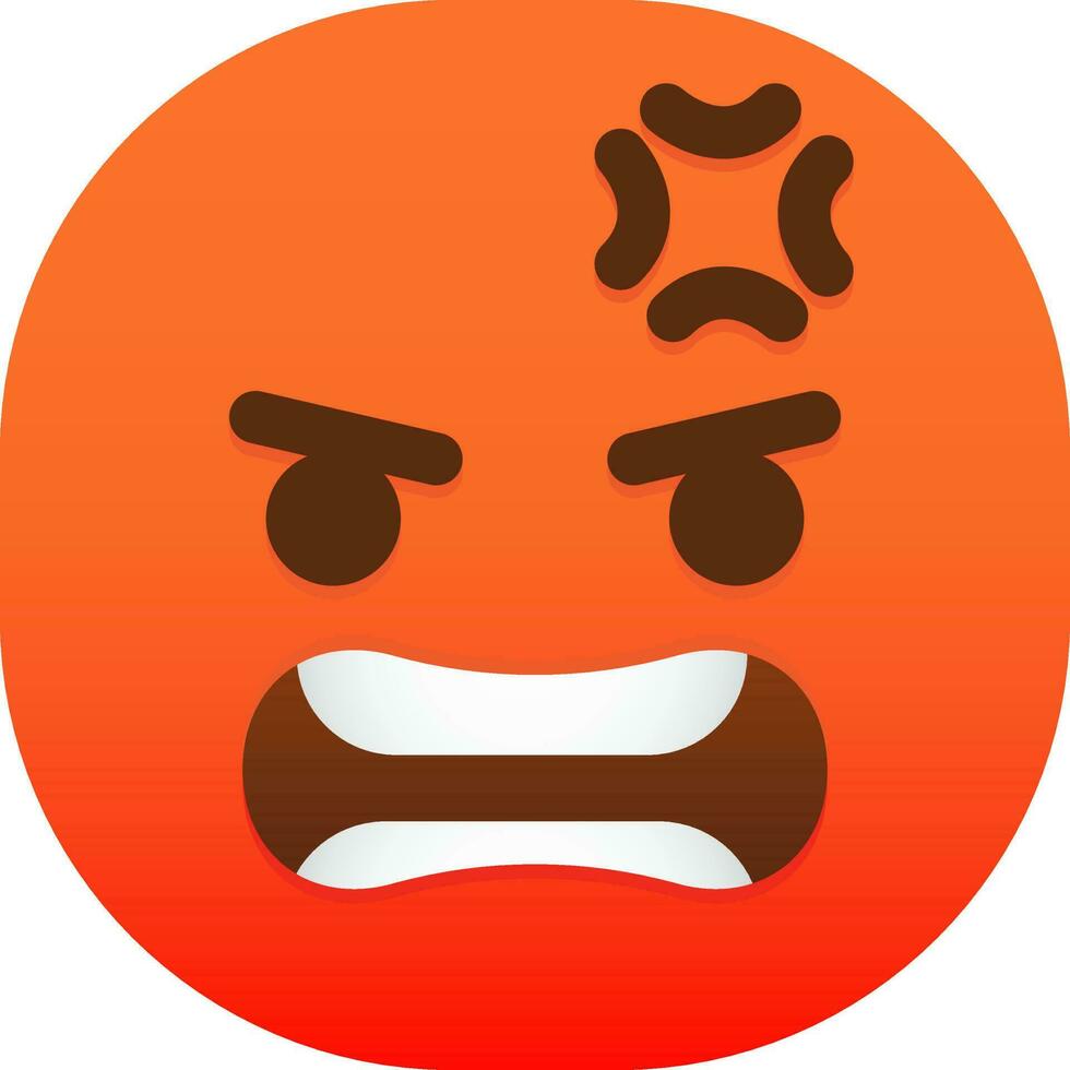 angry red face emoticon face vector