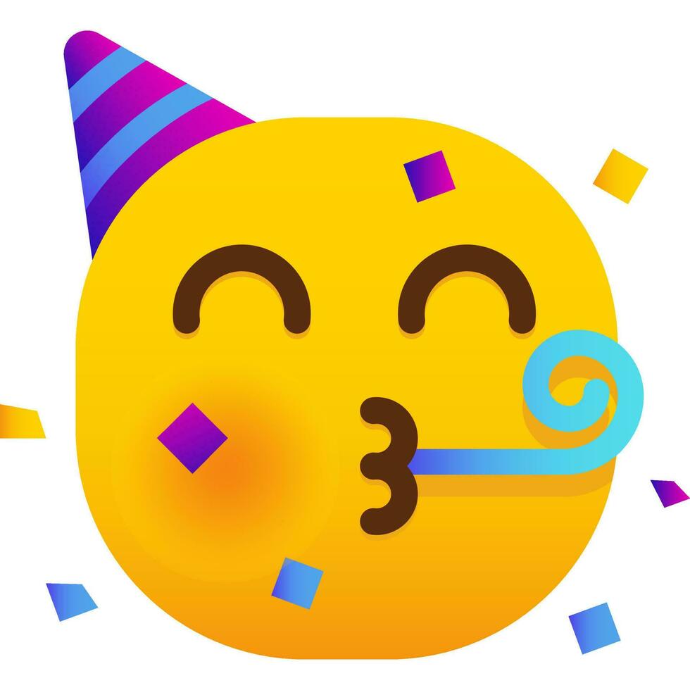 partying emoticon face vector