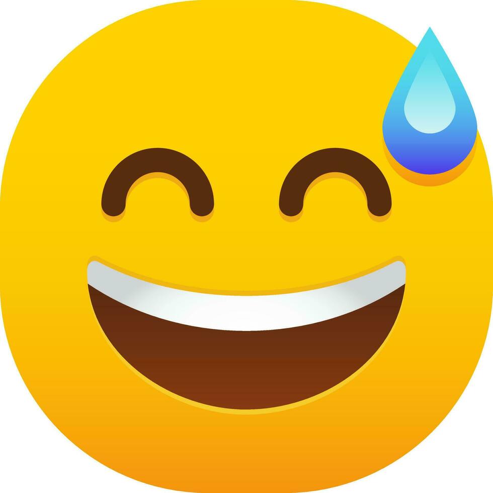 Grinning Face with Sweat emoticon face vector