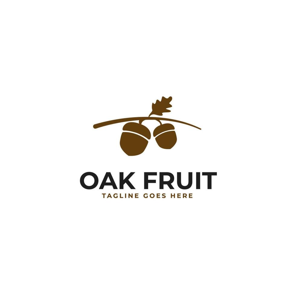 Creative oak fruit logo design vector concept illustration idea