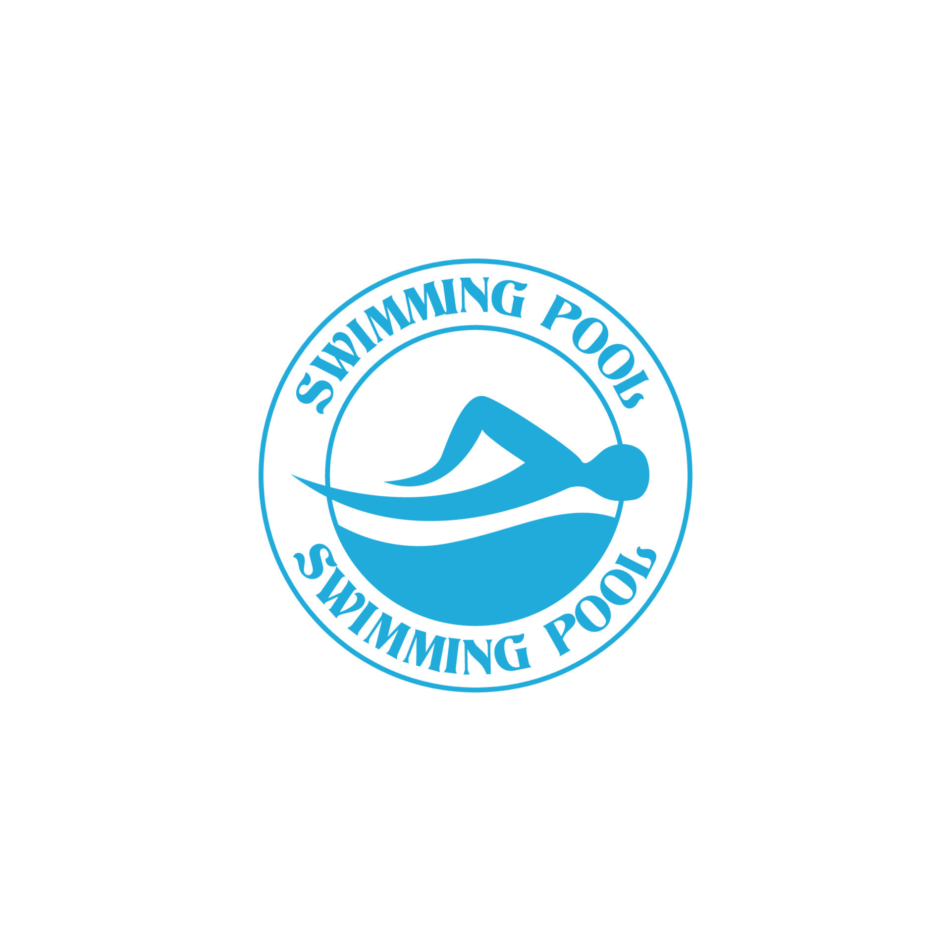 Creative swimming sport emblem logo design vector illustration idea