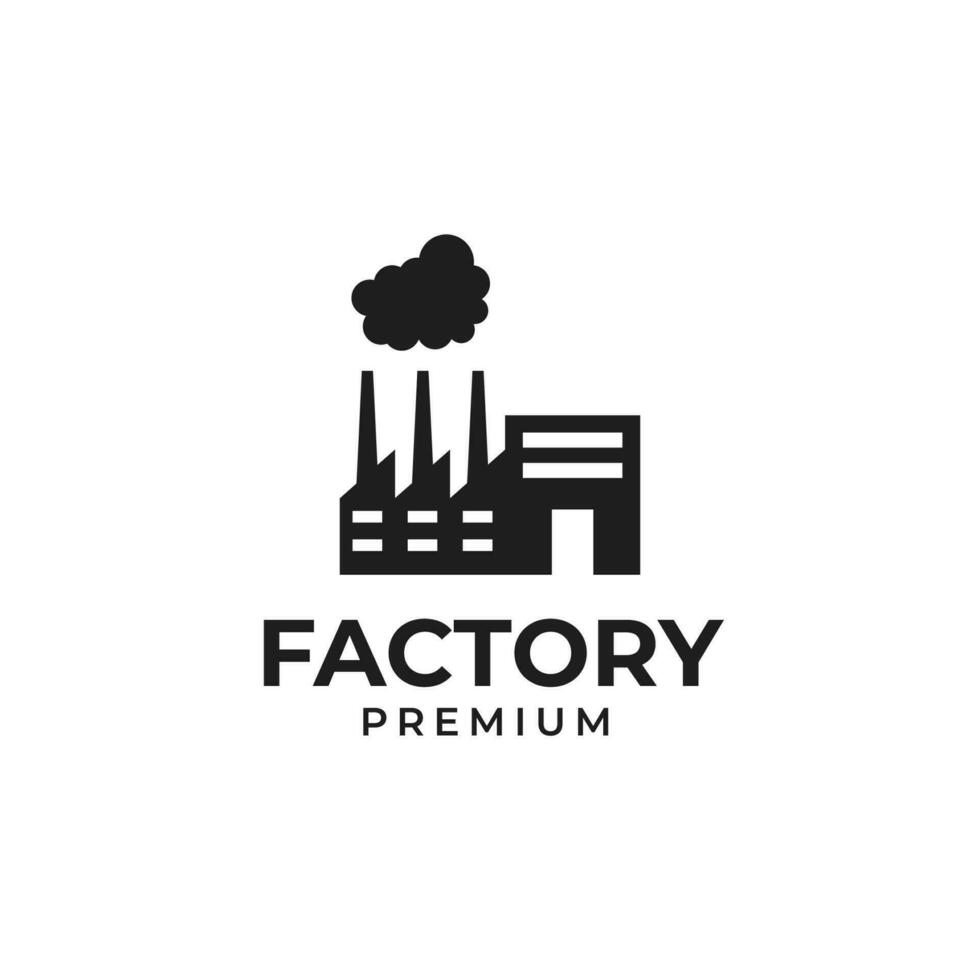 creativo fábrica industria fumar contaminación logo diseño ilustración idea vector
