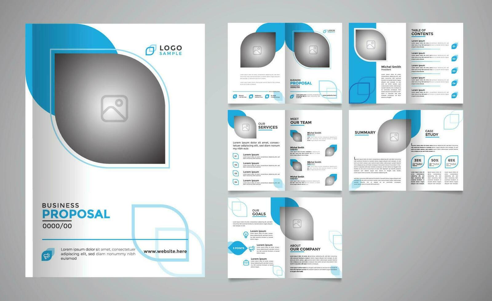 Business Proposal Template Design, Company Profile, Annual Report vector