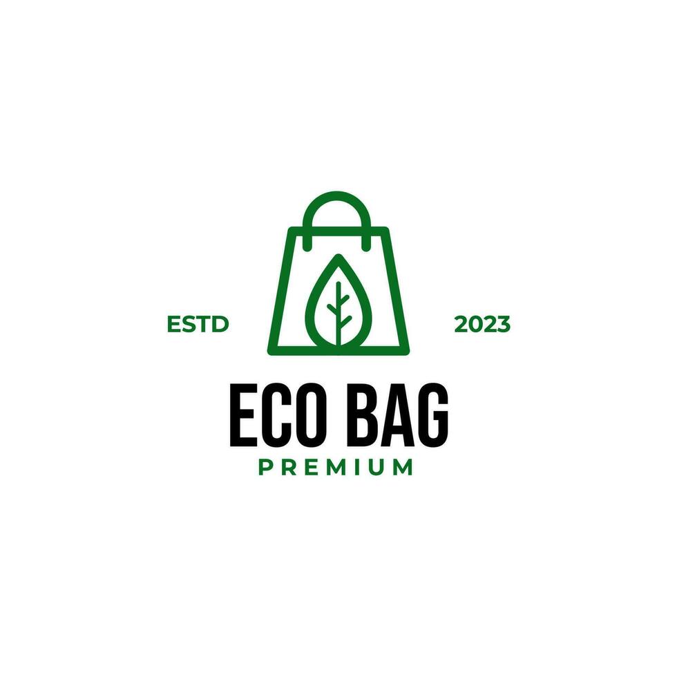 creativo eco bolso logo adecuado para empresa diseño vector ilustración idea