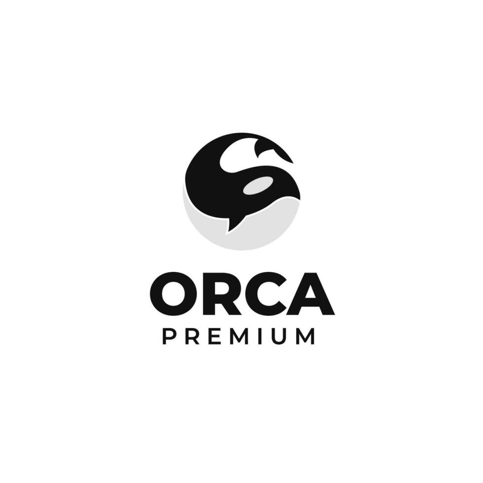 Flat orca whale logo design vector concept illustration idea
