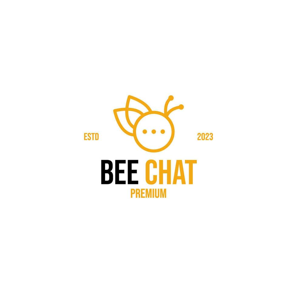 creativo abeja charla logo diseño vector concepto ilustración idea