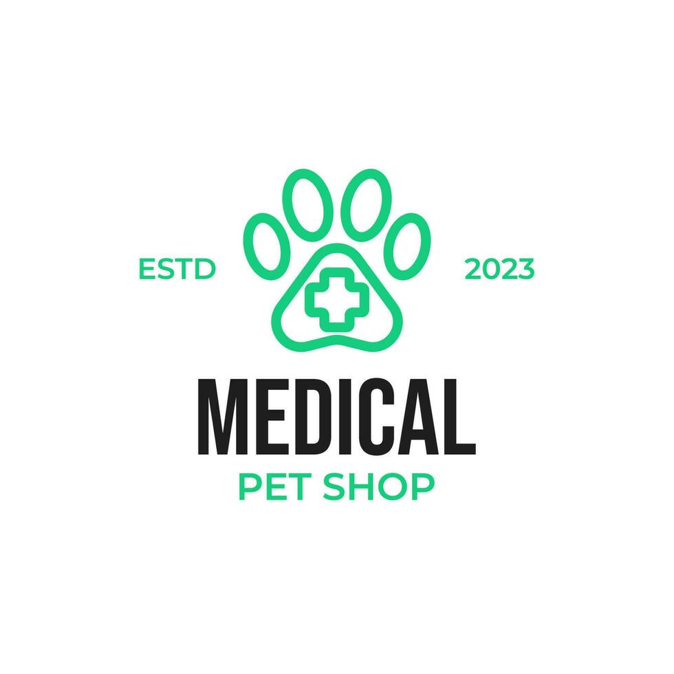 Creative medical pet shop logo design vector concept illustration idea