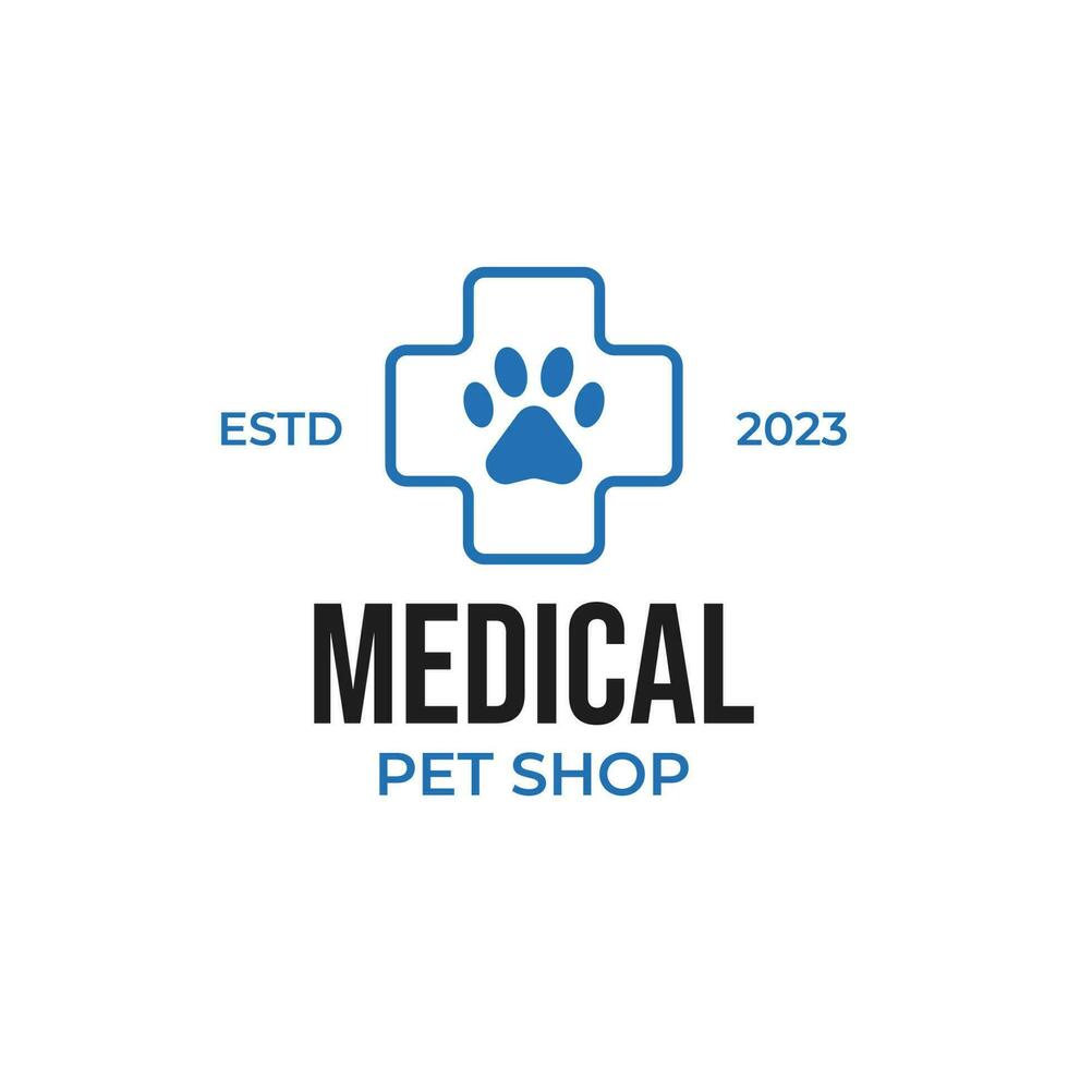 Creative medical pet shop logo design vector concept illustration idea