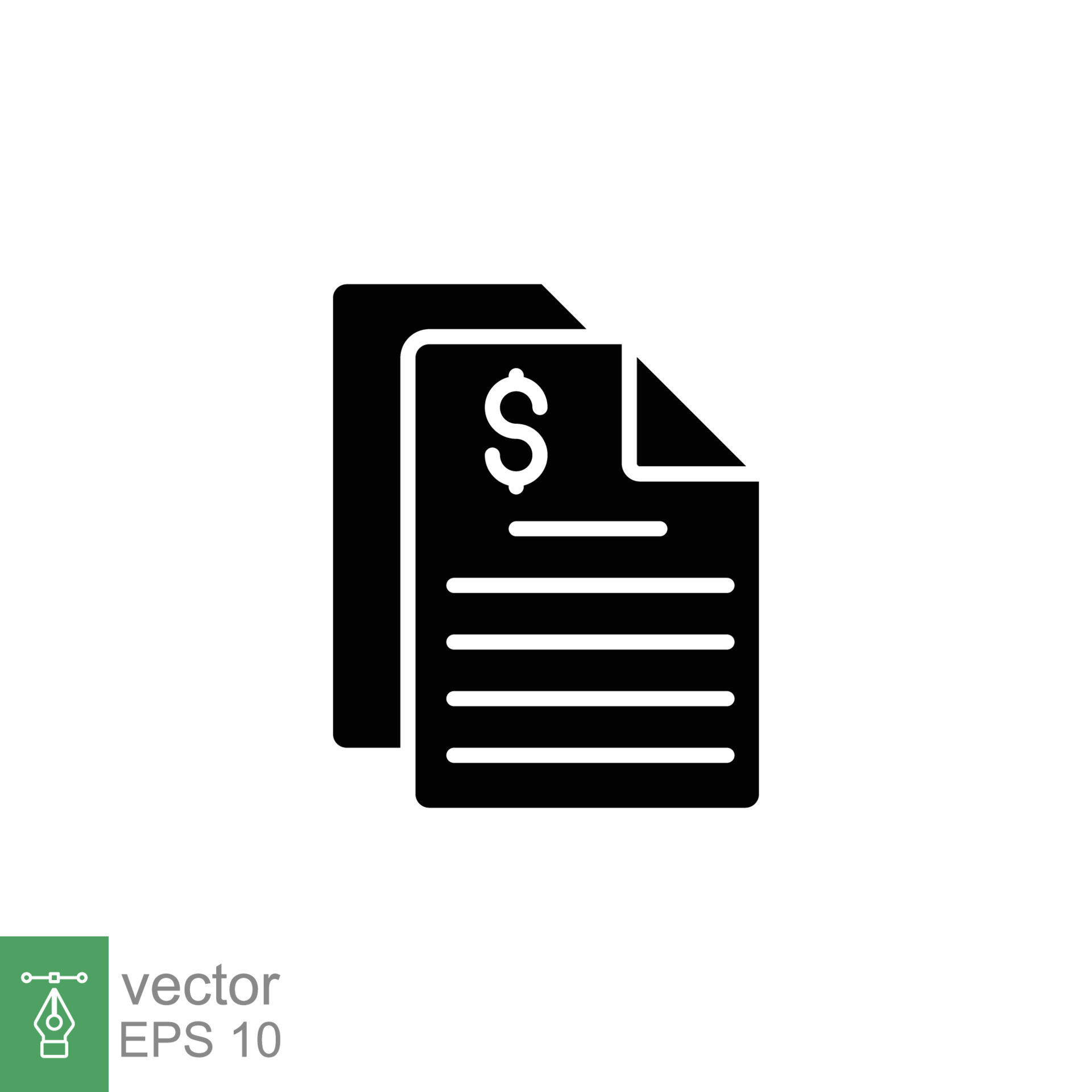 Bank statement icon. Simple solid style. Slip, receipt, bill, financial,  invoice, paper, business concept. Black silhouette, glyph symbol. Vector  illustration isolated on white background. EPS 10. 23899391 Vector Art at  Vecteezy
