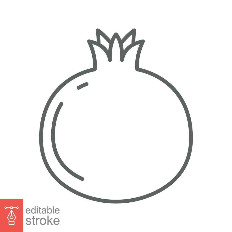 Pomegranate fruit icon. Simple outline style. Grenade, superfood, food