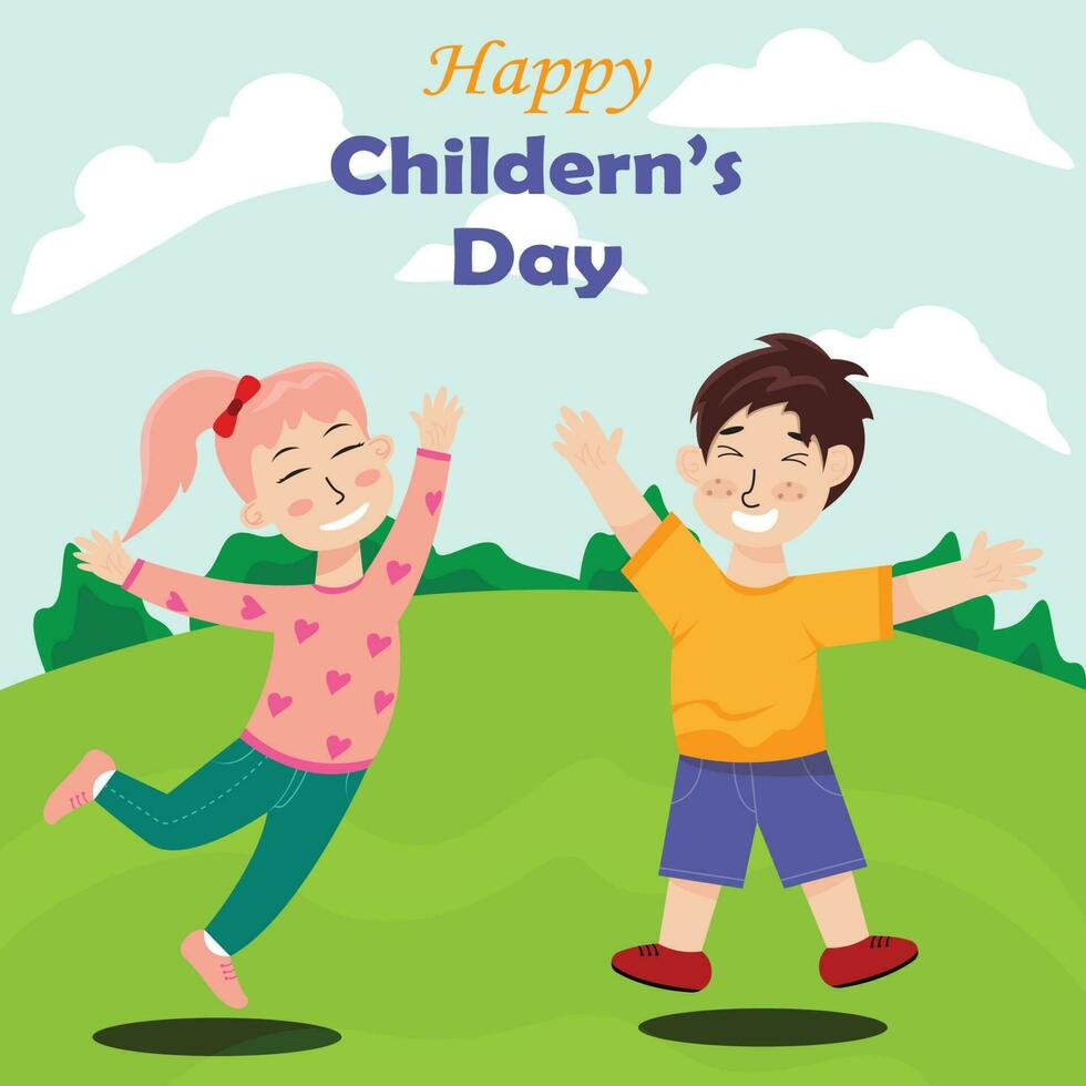 vector illustration of world children's day