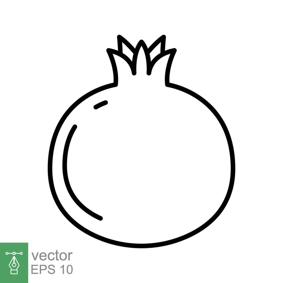 granada Fruta icono. sencillo contorno estilo. granada, superalimento, comida concepto. Delgado línea símbolo. vector ilustración aislado en blanco antecedentes. eps 10