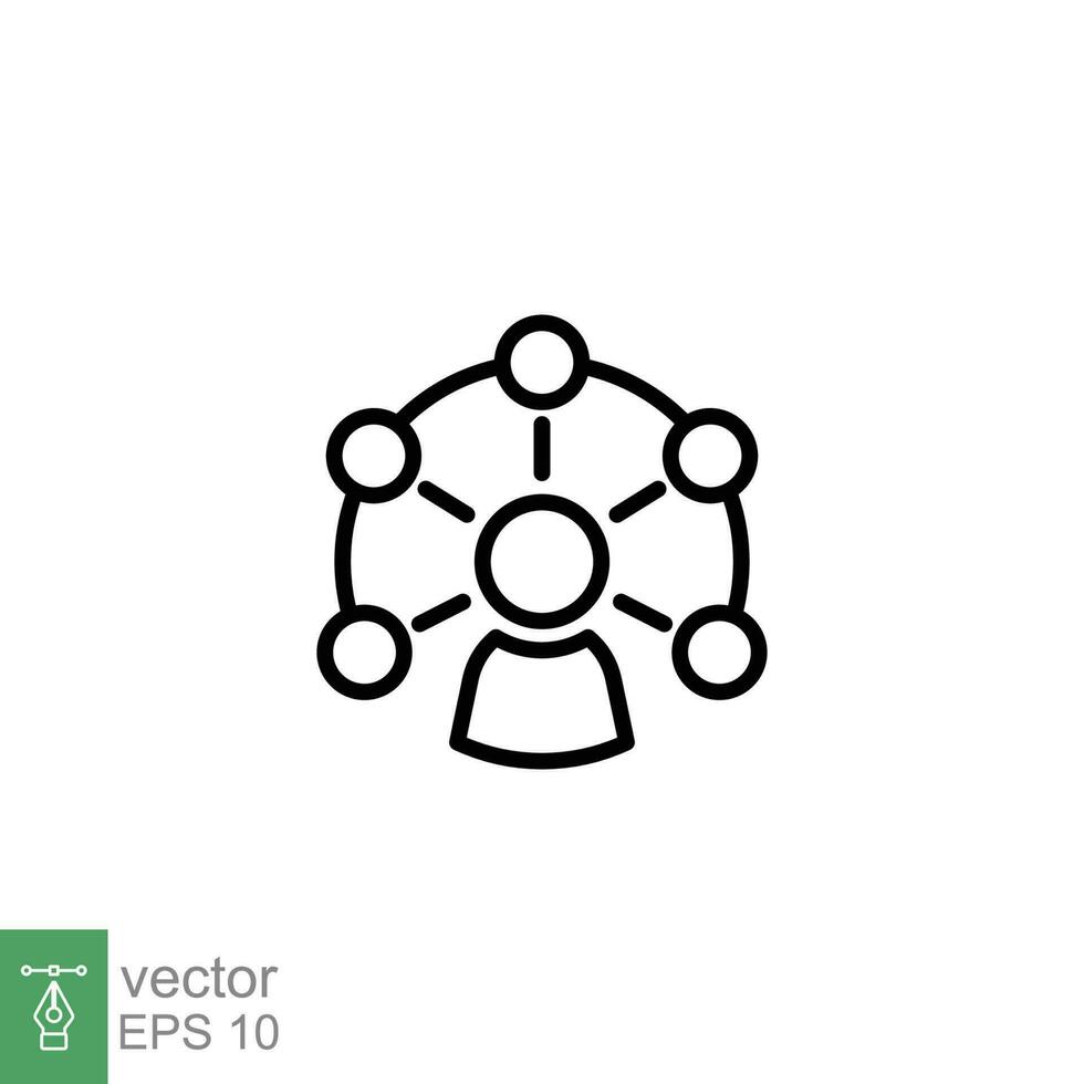 Collaboration icon. Simple outline style. Communication, partnership, group, team, business concept. Thin line symbol. Vector symbol illustration isolated on white background. EPS 10.