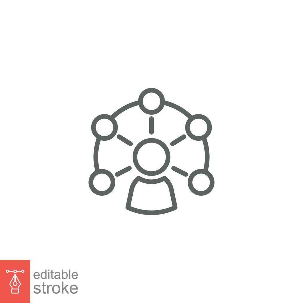 Collaboration icon. Simple outline style. Communication, partnership, group, team, business concept. Thin line symbol. Vector symbol illustration isolated on white background. Editable stroke EPS 10.