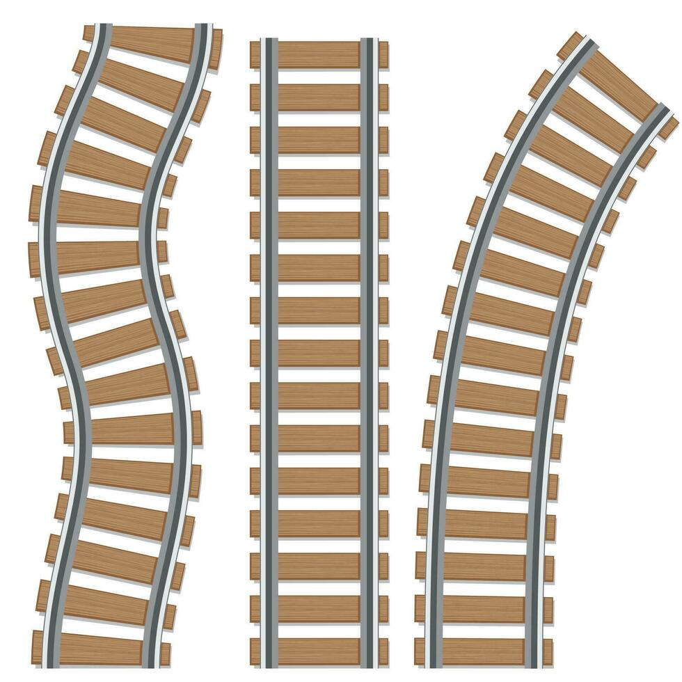 un conjunto de ferrocarril pistas aislado vector elementos de un ferrocarril, rieles de ferrocarril rutas