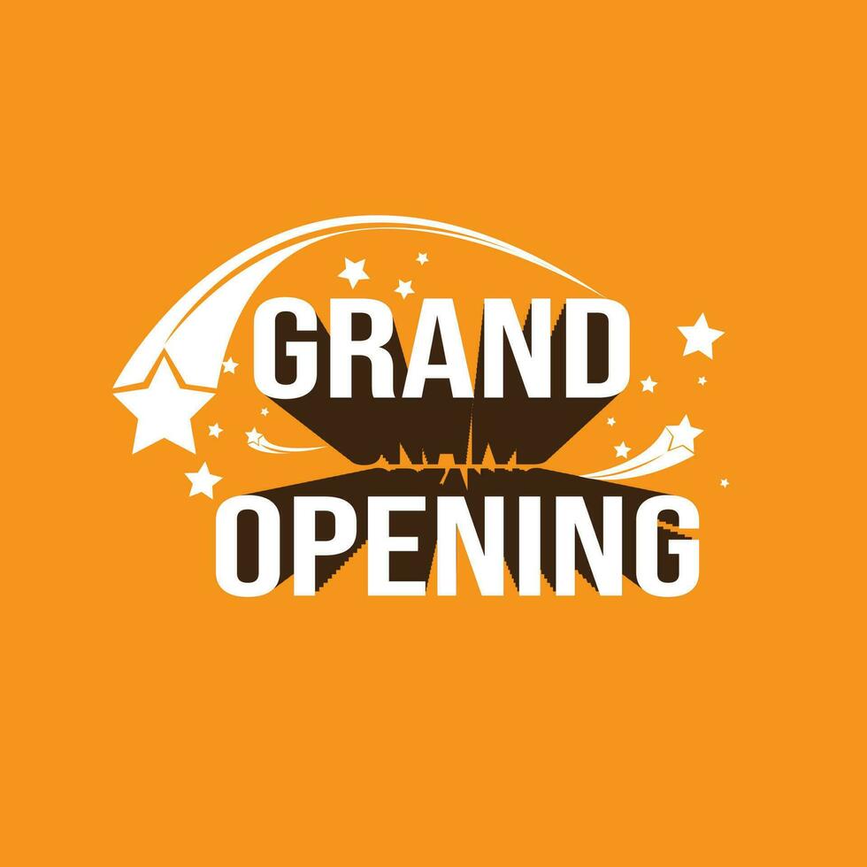 3d grand opening banner on orange background vector