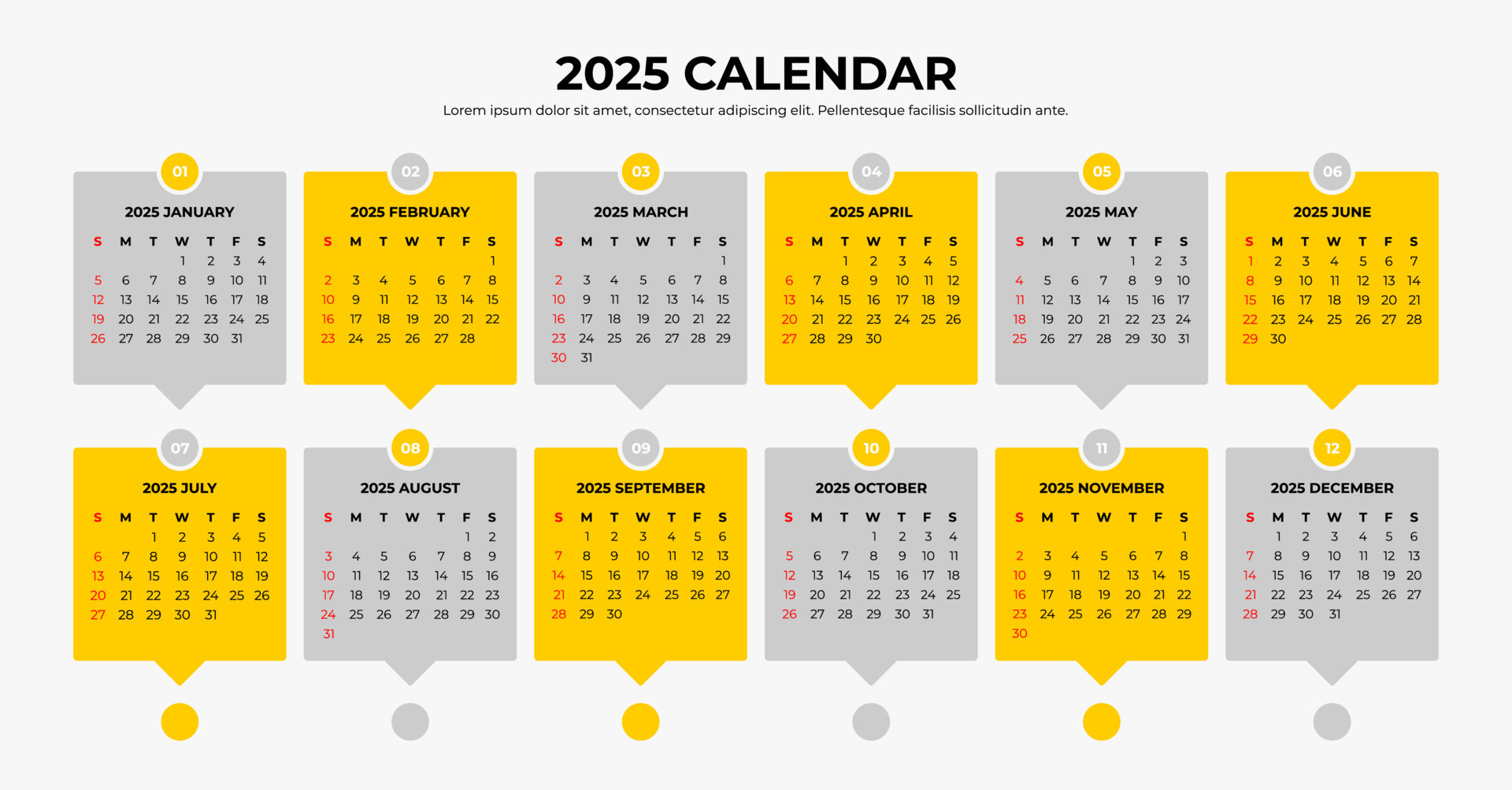 2025 Calendar Template 23899768 Vector Art at Vecteezy