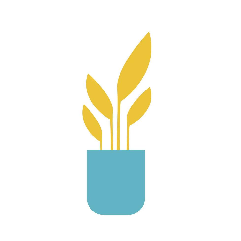 houseplant in pot icon vector illustration design graphic flat and retro style