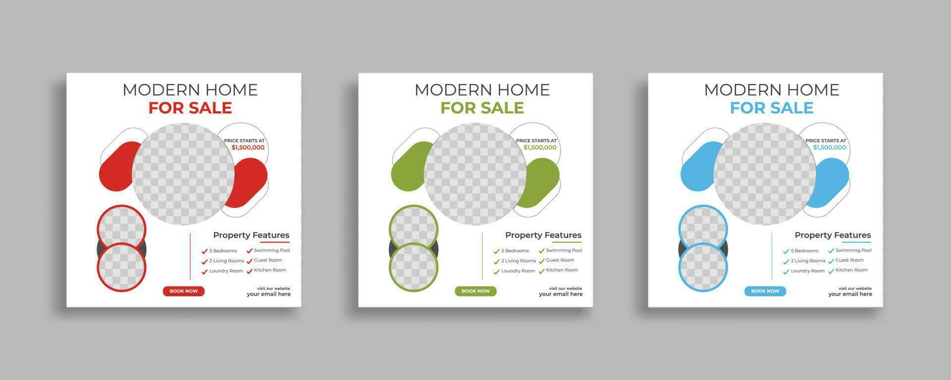 real estate property social media post or modern house web banner template vector