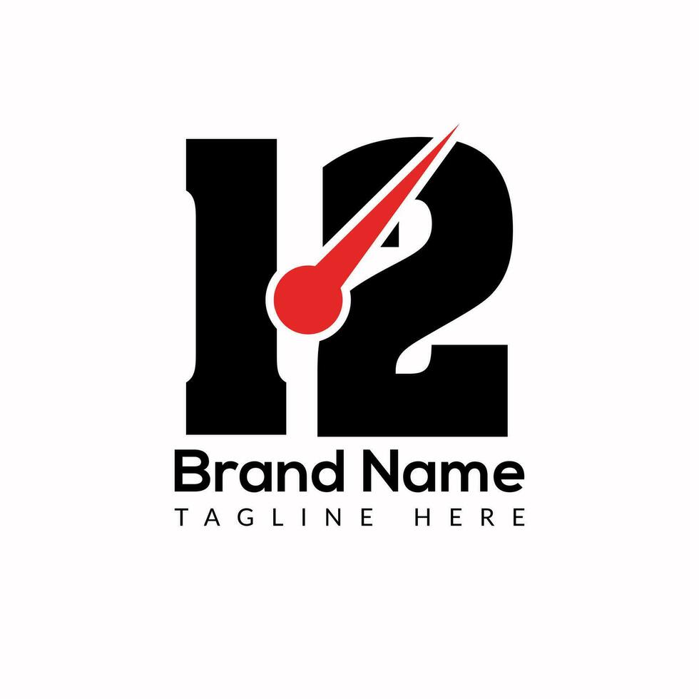 Time Template On 12 Letter. Fast And Time Logo Design Watch Concept vector