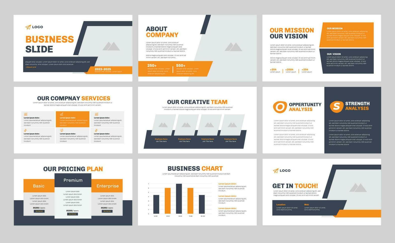 Business Presentation Slide Design. Business Presentation Template . vector