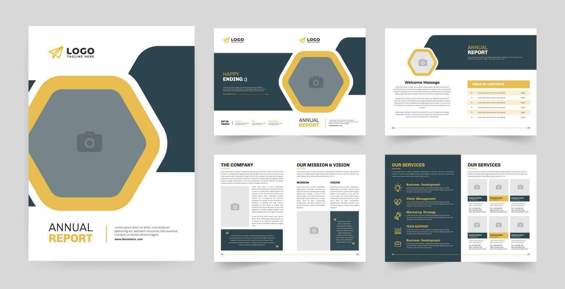 Business brochure design, 8 page brochure editable template, orange brochure layout template design. vector