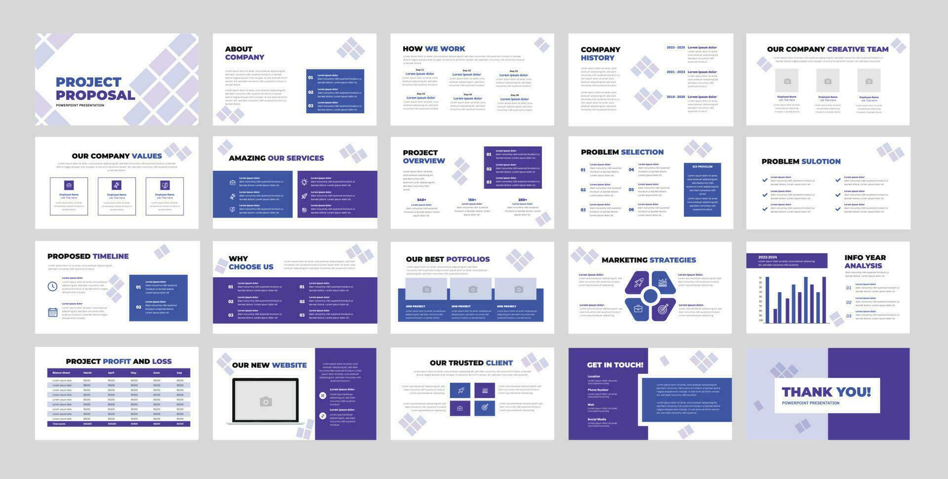 project proposal presentation layout design. vector