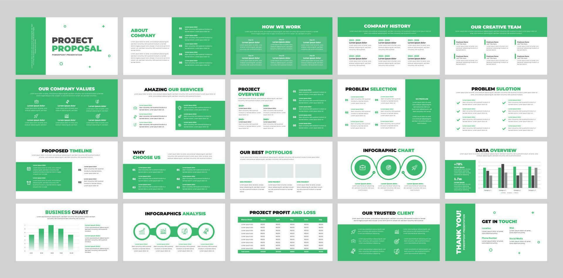 project proposal presentation template. vector