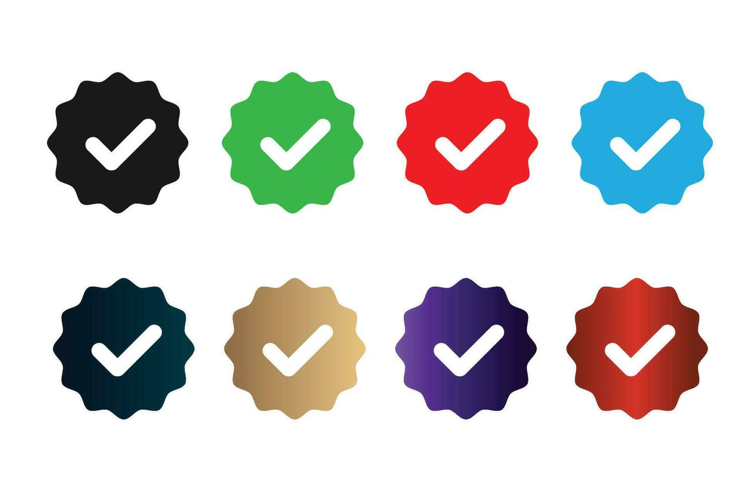 Verification Badge Set- Guaranteed stamp or verified badge. Verified icon stamp. Approved icon vector. Checklist icon vector set