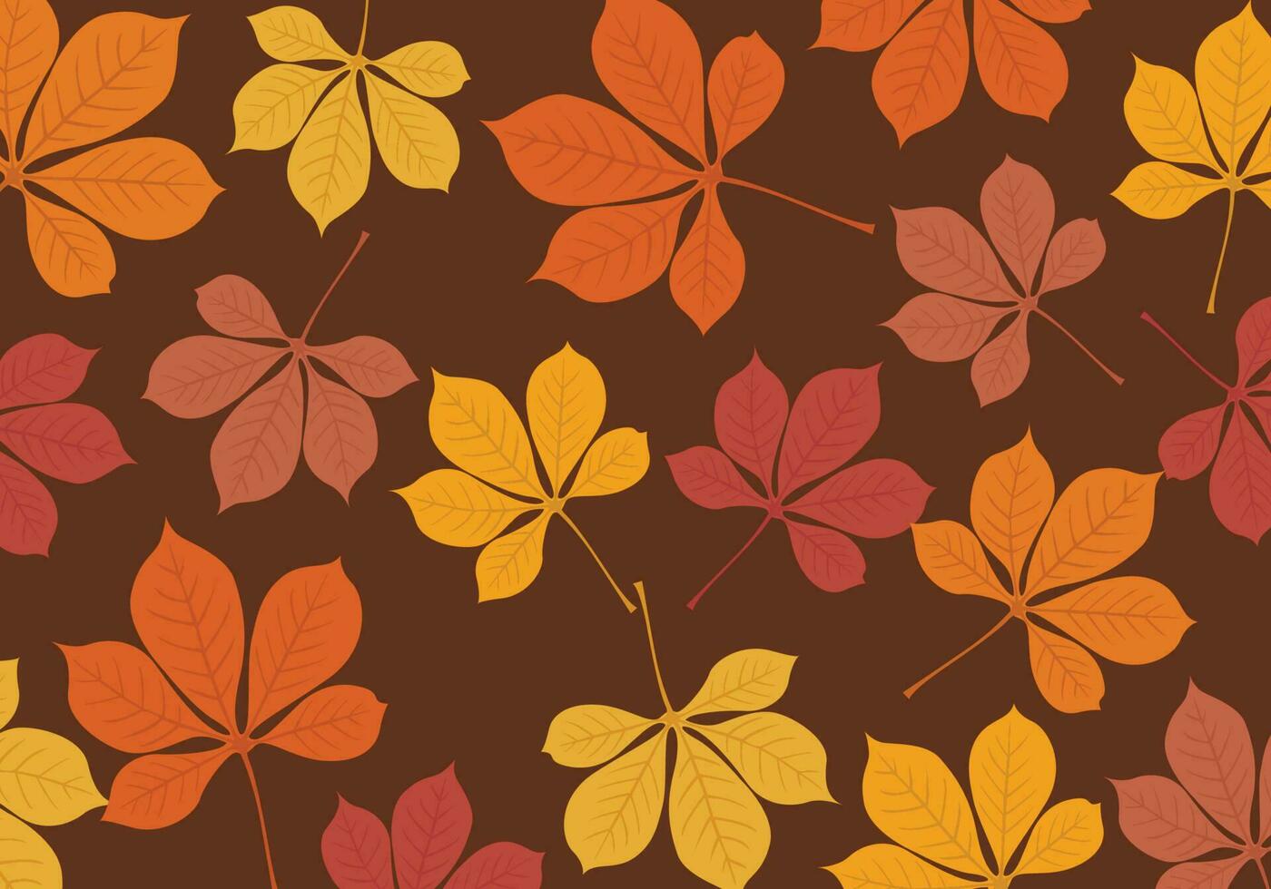 Seamless Autumn Pattern , Botanical Flower and leaf Vector