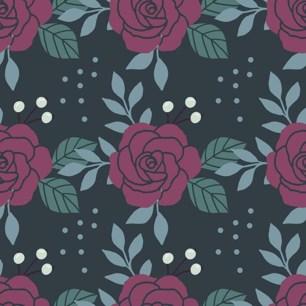 Rosa flor sin costura patrones. frio resumen y flor diseño. para Moda telas, niños ropa, hogar decoración, acolchado, camisetas, tarjetas y plantillas, álbum de recortes y otro digital necesidades vector