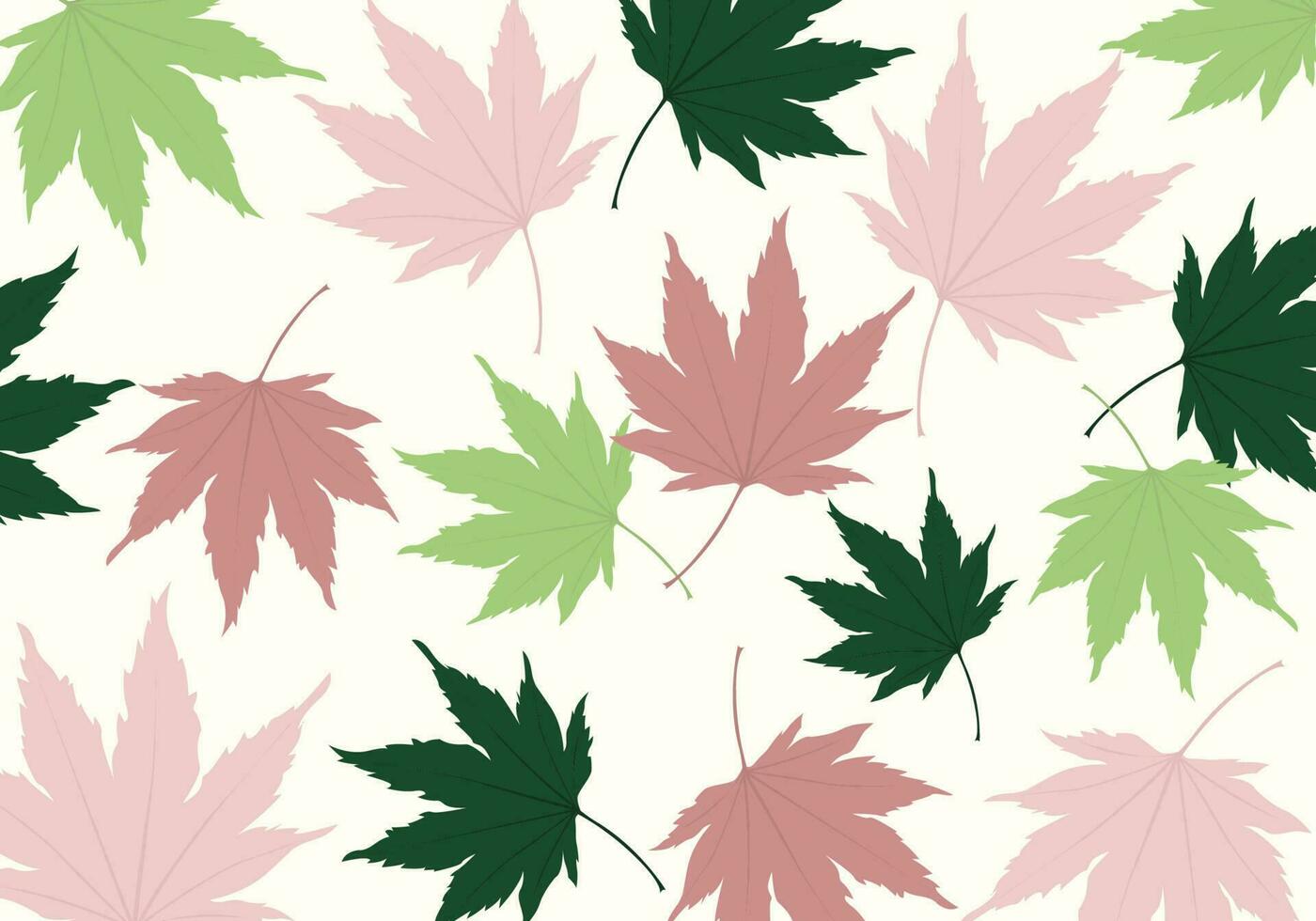 Seamless Autumn Pattern , Botanical Flower and leaf Vector