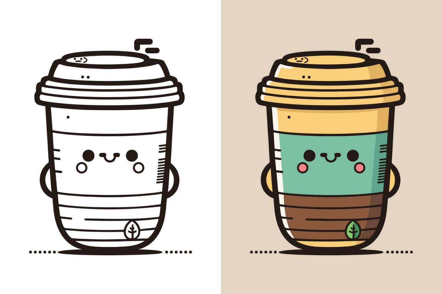 Free Vector  Cute coffee cup collection